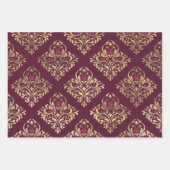 ブルゴーニュと金ゴールドパリ ラッピングペーパーシート (正面2)