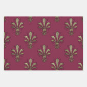 ブルゴーニュと金ゴールドパリ ラッピングペーパーシート (正面)