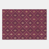 ブルゴーニュと金ゴールドパリ ラッピングペーパーシート (正面3)