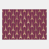 ブルゴーニュと金ゴールドパリ ラッピングペーパーシート (正面2)