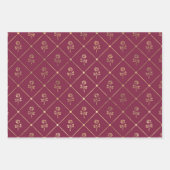 ブルゴーニュと金ゴールドパリ ラッピングペーパーシート (正面2)