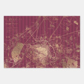 ブルゴーニュと金ゴールドパリ ラッピングペーパーシート (正面3)