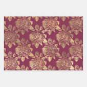 ブルゴーニュと金ゴールドパリ ラッピングペーパーシート (正面3)