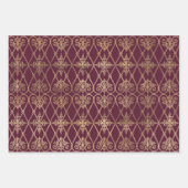 ブルゴーニュと金ゴールドパリ ラッピングペーパーシート (正面2)