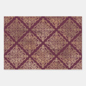 ブルゴーニュと金ゴールドパリ ラッピングペーパーシート (正面)