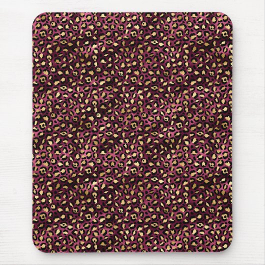 ブルゴーニュと金ゴールドヒョウ系デザイン1 マウスパッド (正面)
