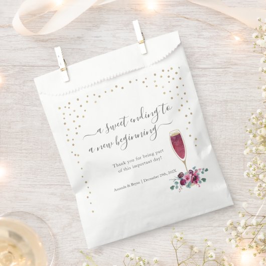 ブルゴーニュと金ゴールドフルートの甘いお願いボックスのバッグ フェイバーバッグ (クリップ留めされた状態)