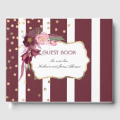 ブルゴーニュと金ゴールドフローラエレガントな結婚式 ゲストブック (正面)