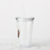 ブルゴーニュと金ゴールドフローラパーソナライズされた枠 アクリルタンブラー (左)