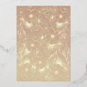 ブルゴーニュと金ゴールドフローラブライダルシャワー 箔招待状 (裏面)