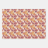 ブルゴーニュと金ゴールドフローラリーフパターン ラッピングペーパーシート (正面2)