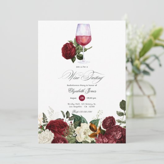 ブルゴーニュと金ゴールドフローラワインをテーマにしたバチェロレッテ 招待状 (スタンド正面)