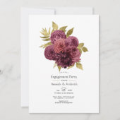 ブルゴーニュと金ゴールドフローラ婚約パーティ 招待状 (正面)