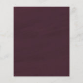 ブルゴーニュと金ゴールドフローラ秋の結婚式のメニューカード (裏面)