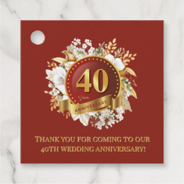 ブルゴーニュと金ゴールドフローラ結婚40周年 フェイバータグ