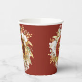 ブルゴーニュと金ゴールドフローラ結婚40周年 紙コップ (左)