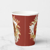 ブルゴーニュと金ゴールドフローラ結婚40周年 紙コップ (右)