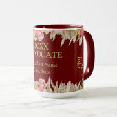 ブルゴーニュと金ゴールドフローラ、卒業 マグカップ (正面右)