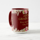 ブルゴーニュと金ゴールドフローラ、卒業 マグカップ (正面左)