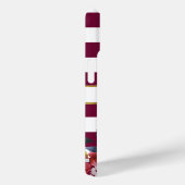 ブルゴーニュと金ゴールドボホフローラストライプモノグラム Case-Mate iPhoneケース (裏面 / 右)