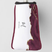 ブルゴーニュと金ゴールドモノグラム ゴルフヘッドカバー (回転90)