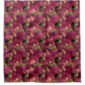 ブルゴーニュと金ゴールドレオパードデザイン10 シャワーカーテン (正面)