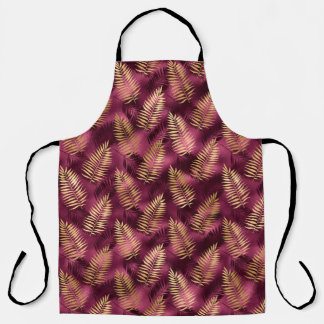 ブルゴーニュと金ゴールドレオパードデザイン13 エプロン