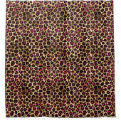 ブルゴーニュと金ゴールドレオパードデザイン2 シャワーカーテン (正面)