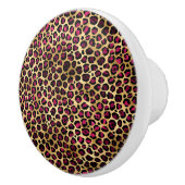 ブルゴーニュと金ゴールドレオパードデザイン2 セラミックノブ (右)