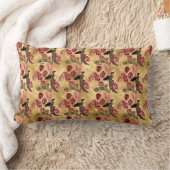 ブルゴーニュと金ゴールドレオパードデザイン4 ランバークッション (ブランケット)