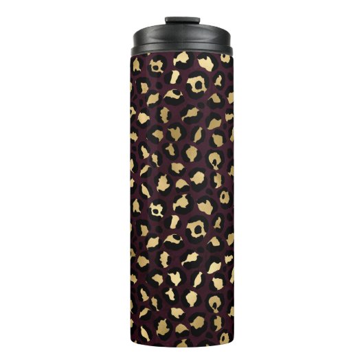 ブルゴーニュと金ゴールドレオパードデザイン8 タンブラー (正面)