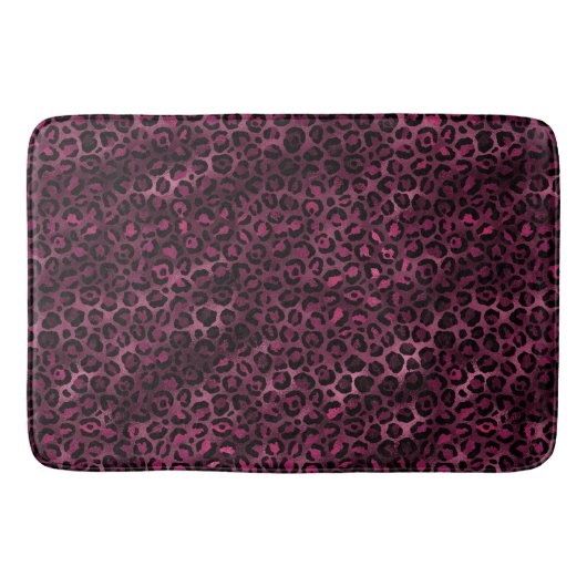 ブルゴーニュと金ゴールドレオパードデザイン9 バスマット (正面)