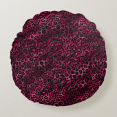 ブルゴーニュと金ゴールドレオパードデザイン9 ラウンドクッション (正面)