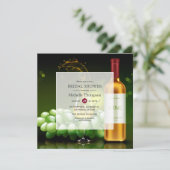 ブルゴーニュと金ゴールドワインテイスティングブライダルシャワー 招待状 (スタンド正面)