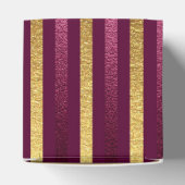 ブルゴーニュと金ゴールドヴィンテージグラムフェイクフォイルストライプズ フェイバーボックス (上部)