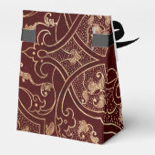 ブルゴーニュと金ゴールドヴィンテージダマスク フェイバーボックス (裏面サイド)