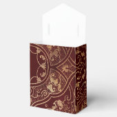 ブルゴーニュと金ゴールドヴィンテージダマスク フェイバーボックス (オープン)