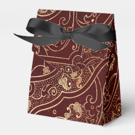 ブルゴーニュと金ゴールドヴィンテージダマスク フェイバーボックス