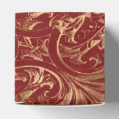 ブルゴーニュと金ゴールドヴィンテージダマスク フェイバーボックス (上部)