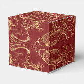 ブルゴーニュと金ゴールドヴィンテージダマスク フェイバーボックス (裏面サイド)