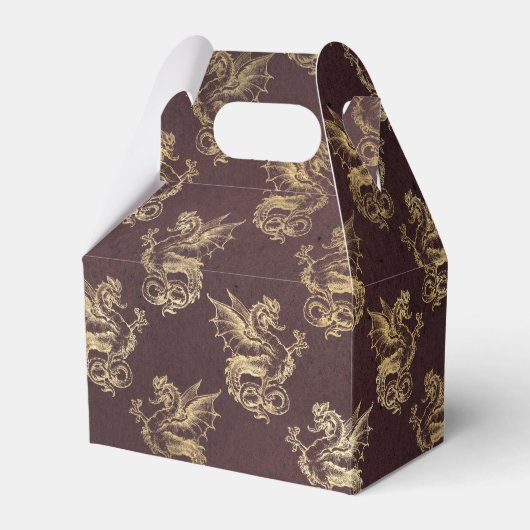 ブルゴーニュと金ゴールドヴィンテージドラゴン フェイバーボックス (正面サイド)