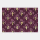 ブルゴーニュと金ゴールドヴィンテージパリワインをテーマにした ラッピングペーパーシート (正面2)