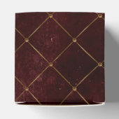 ブルゴーニュと金ゴールドヴィンテージラグジュアリーラティス フェイバーボックス (上部)