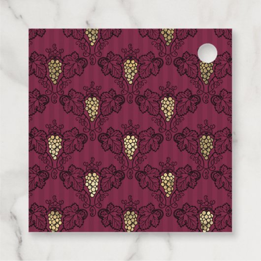 ブルゴーニュと金ゴールドヴィンテージワインをテーマにした フェイバータグ (裏面)