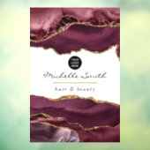 ブルゴーニュと金ゴールド大切アゲート企業の石 ウィンドウサイン (シート3)