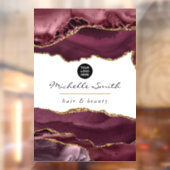 ブルゴーニュと金ゴールド大切アゲート企業の石 ウィンドウサイン (シート2)