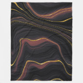 ブルゴーニュと金ゴールド大理石 フリースブランケット (正面)