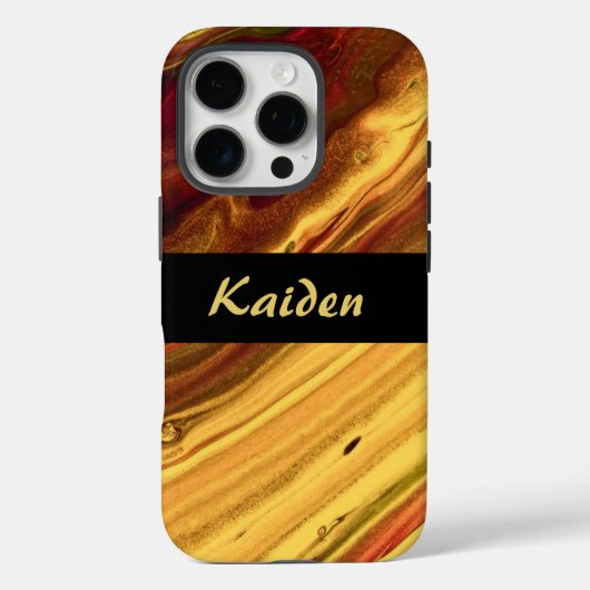 ブルゴーニュと金ゴールド大理石 Case-Mate iPhoneケース (裏面)