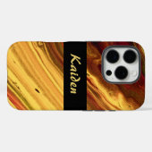 ブルゴーニュと金ゴールド大理石 Case-Mate iPhoneケース (裏面 (横))