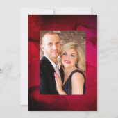 ブルゴーニュと金ゴールド抽象芸術結婚フローラの写真 招待状 (裏面)